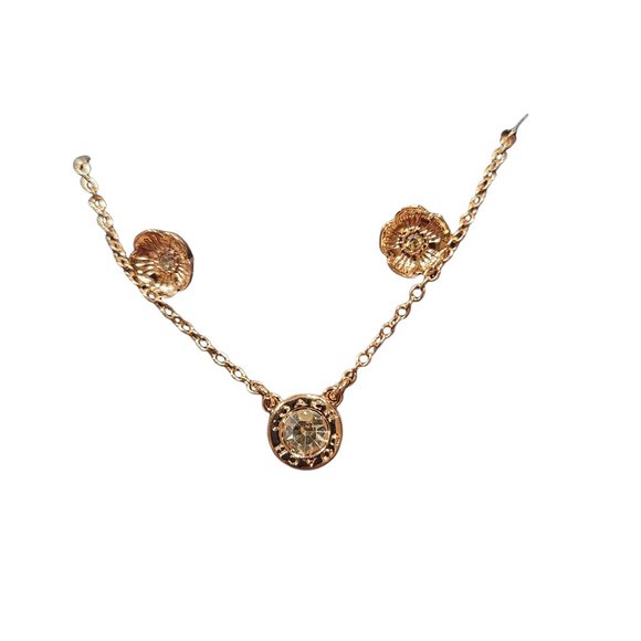 Coach Tea Rose Earrings and Open Circle Necklace - Picture 6 of 8